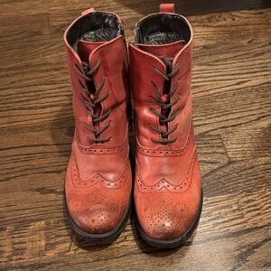 Red Combat Boots
